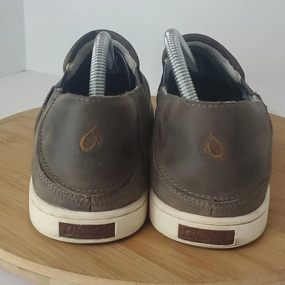OluKai Kahu 'ILI Drop Heel Leather Men's Slip-On Shoes Size 9